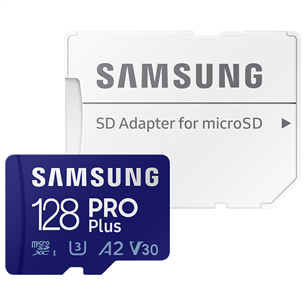 Карта памяти Micro SDXC PRO Plus + SD-адаптер, Samsung (128 ГБ)