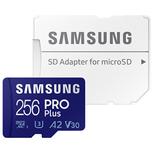 Micro SDXC mälukaart Samsung PRO Plus 2021 + SD adapter (256 GB) MB-MD256KA/EU