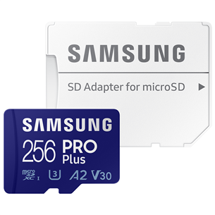 Micro SDXC mälukaart Samsung PRO Plus 2021 + SD adapter (256 GB)