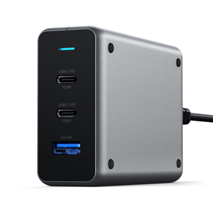 Satechi, 2x USB-C PD and USB-A,100 W, grey - Power adapter ST-TC100GM-EU
