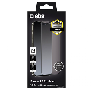 SBS Full Cover Glass Screen Protector, iPhone 14 Plus / 13 Pro Max - Ekraanikaitseklaas