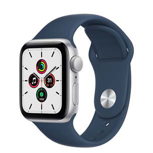 Apple Watch SE GPS, 40мм Silver/Blue, Regular - Смарт-часы