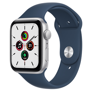 Apple Watch SE GPS, 44mm Silver/Blue, Regular - Nutikell