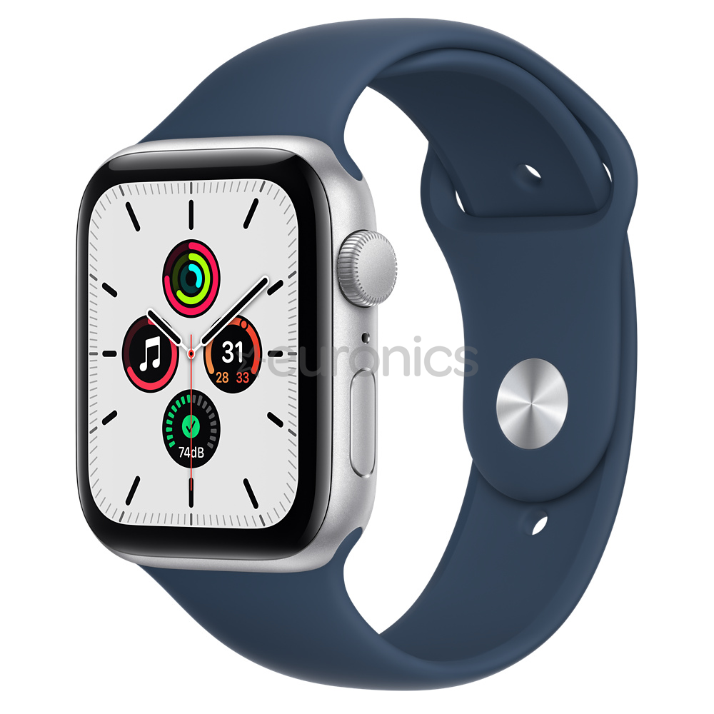 Apple Watch SE GPS, 44mm Silver/Blue, Regular - Nutikell