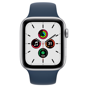 Apple Watch SE GPS, 44mm Silver/Blue, Regular - Nutikell