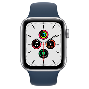 Apple Watch SE GPS, 44мм Silver/Blue, Regular - Смарт-часы