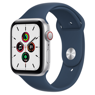 Apple Watch SE GPS + Cellular, 44mm Silver/Blue, Regular - Nutikell