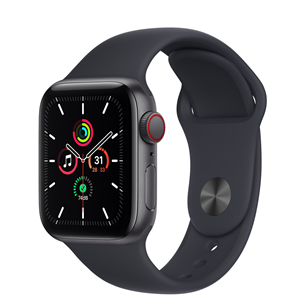Apple Watch SE GPS + Cellular, 40mm Space Grey/Midnight, Regular - Nutikell