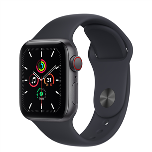 Apple Watch SE GPS + Cellular, 40mm Space Grey/Midnight, Regular - Smartwatch