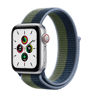 Apple Watch SE GPS + Cellular, 40mm Silver/Blue-Green - Nutikell MKQW3EL/A