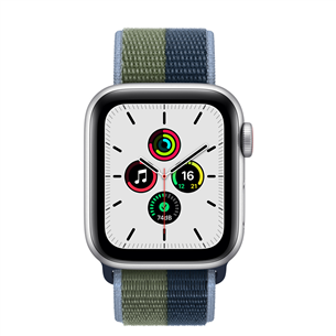 Apple Watch SE GPS + Cellular, 40mm Silver/Blue-Green - Nutikell