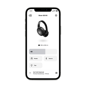 Bose QC 45, черный - Накладные беспроводные наушники