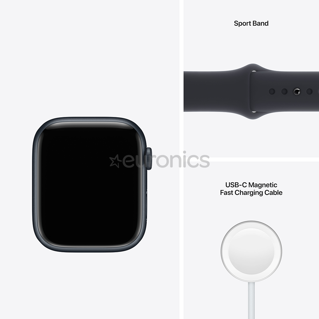 Apple Watch Series 7 GPS, 45 мм, Midnight, Regular - Смарт-часы