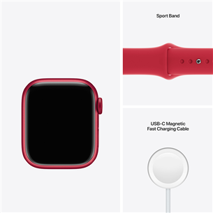 Apple Watch Series 7 GPS, 41mm (PRODUCT)RED, Regular - Nutikell