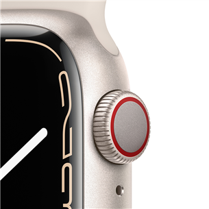 Apple Watch Series 7 GPS + Cellular, 41 мм, Starlight, Regular - Смарт-часы