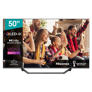 Hisense A7GQ, QLED 4K UHD, 50", центральная подставка, черный - Телевизор