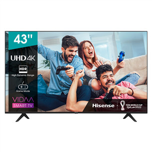Hisense LCD 4K UHD, 43'', feet stand, black - TV