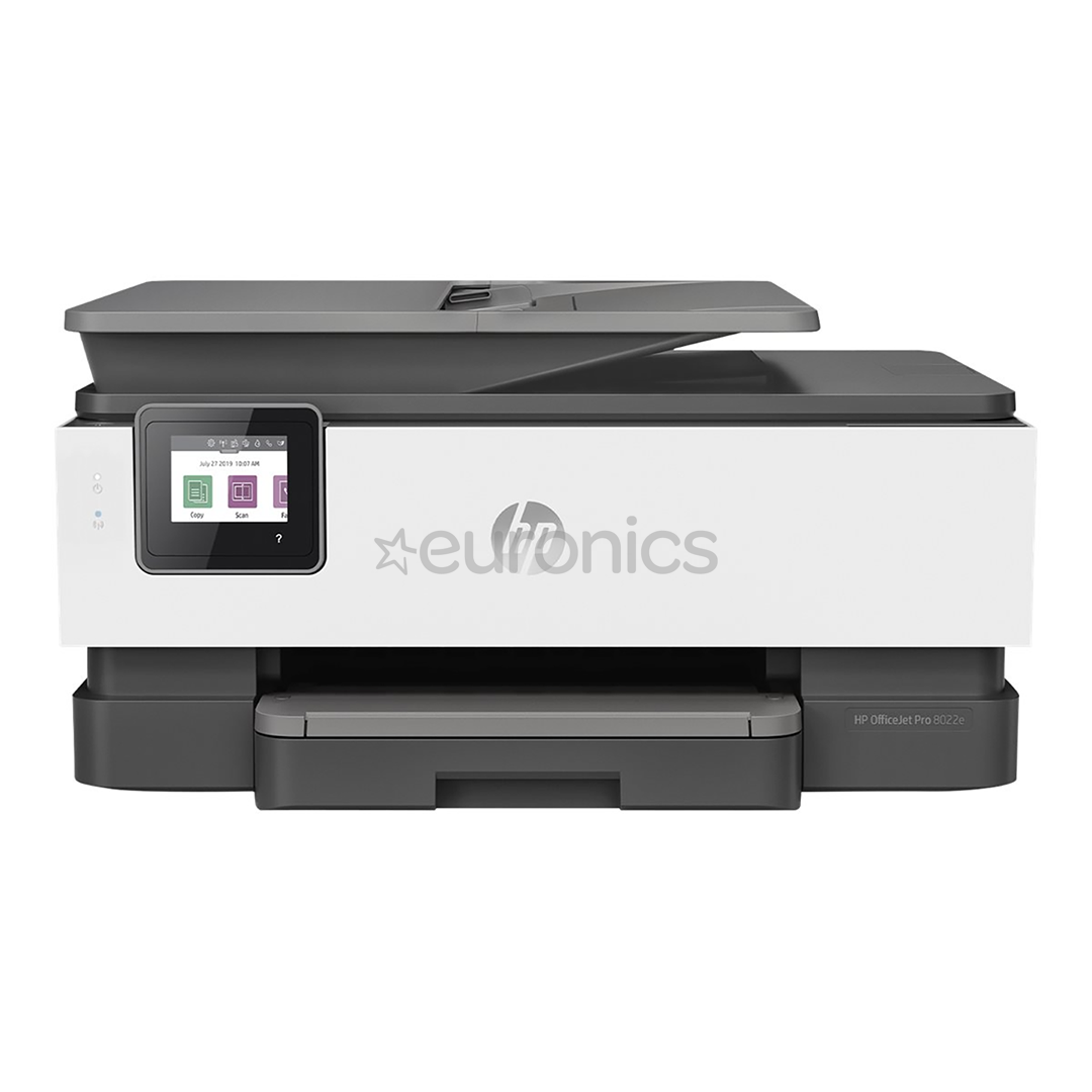 HP Officejet Pro 8022e All-in-One, BT, WiFi, LAN, белый/серый - Многофункциональный цветной струйный принтер