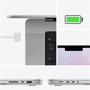 Apple MacBook Pro 16" (2021), M1 Pro 10C/16C, 16 GB, 512 GB, ENG, hõbedane - Sülearvuti