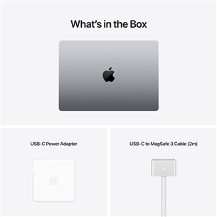 Apple MacBook Pro 14'' (2021), M1 Pro 8C/14C, 16 GB, 512 GB, ENG, hall - Sülearvuti