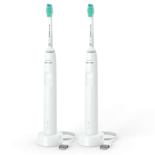 Philips Sonicare 3100 Series, 2 pieces, white - Electric toothbrush set HX3675/13
