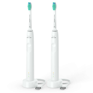 Philips Sonicare 3100 Series, 2 tk, valge - Elektriliste hambaharjade komplekt