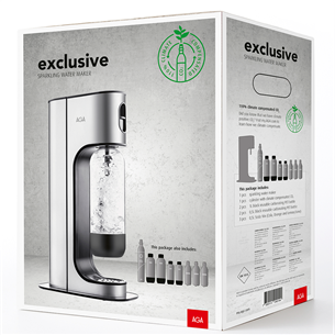 AGA Exclusive Family Pack, silver - Sparkling water maker