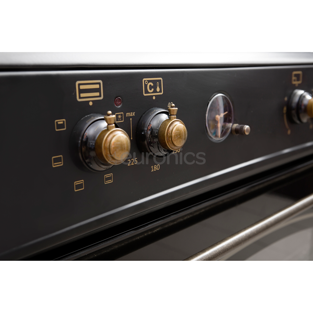 Ravanson, 107 L, black - Freestanding Gas Cooker with Electric Oven