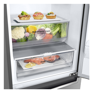 LG, NatureFRESH, internal display, 384 L, height 203, silver - Refrigerator