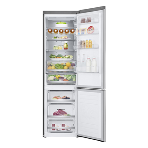 LG, NatureFRESH, external display, 384 L, height 203 cm, silver - Refrigerator