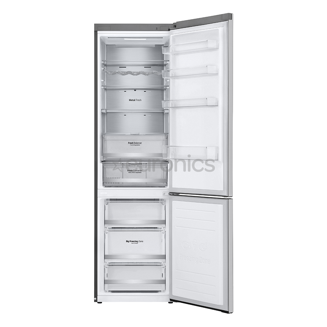 LG, NatureFRESH, external display, 384 L, height 203 cm, silver - Refrigerator