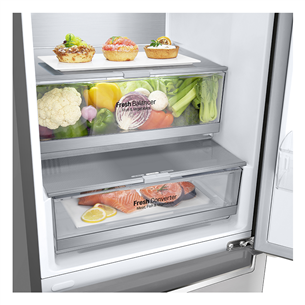 LG, NatureFRESH, external display, 384 L, height 203 cm, silver - Refrigerator