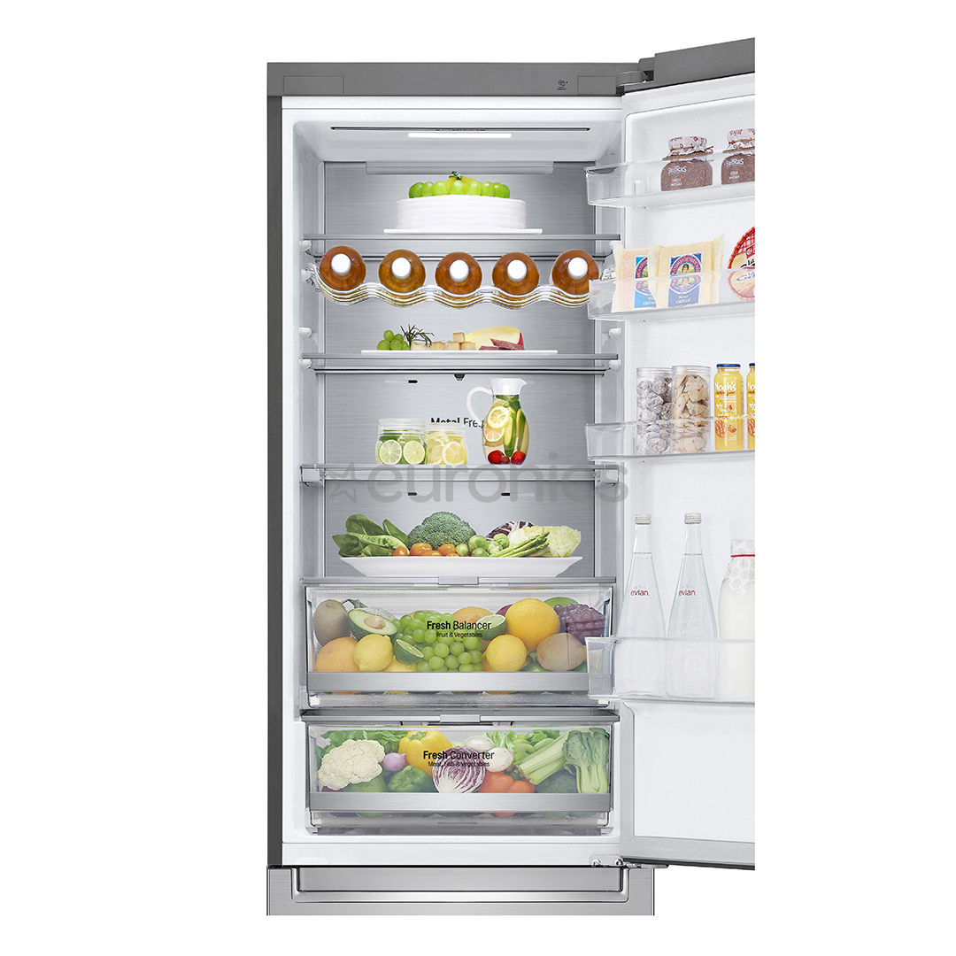 LG, NatureFRESH, external display, 384 L, height 203 cm, silver - Refrigerator