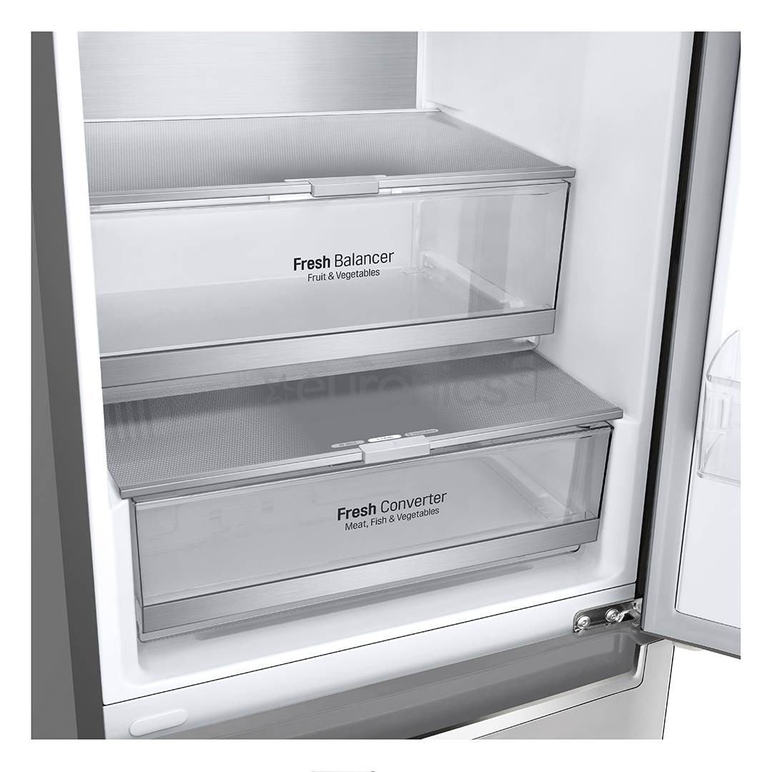 LG, NatureFRESH, external display, 384 L, height 203 cm, silver - Refrigerator