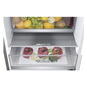 LG, NatureFRESH, external display, 384 L, height 203 cm, silver - Refrigerator