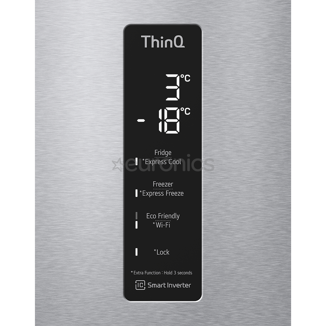 LG, NatureFRESH, external display, 384 L, height 203 cm, silver - Refrigerator