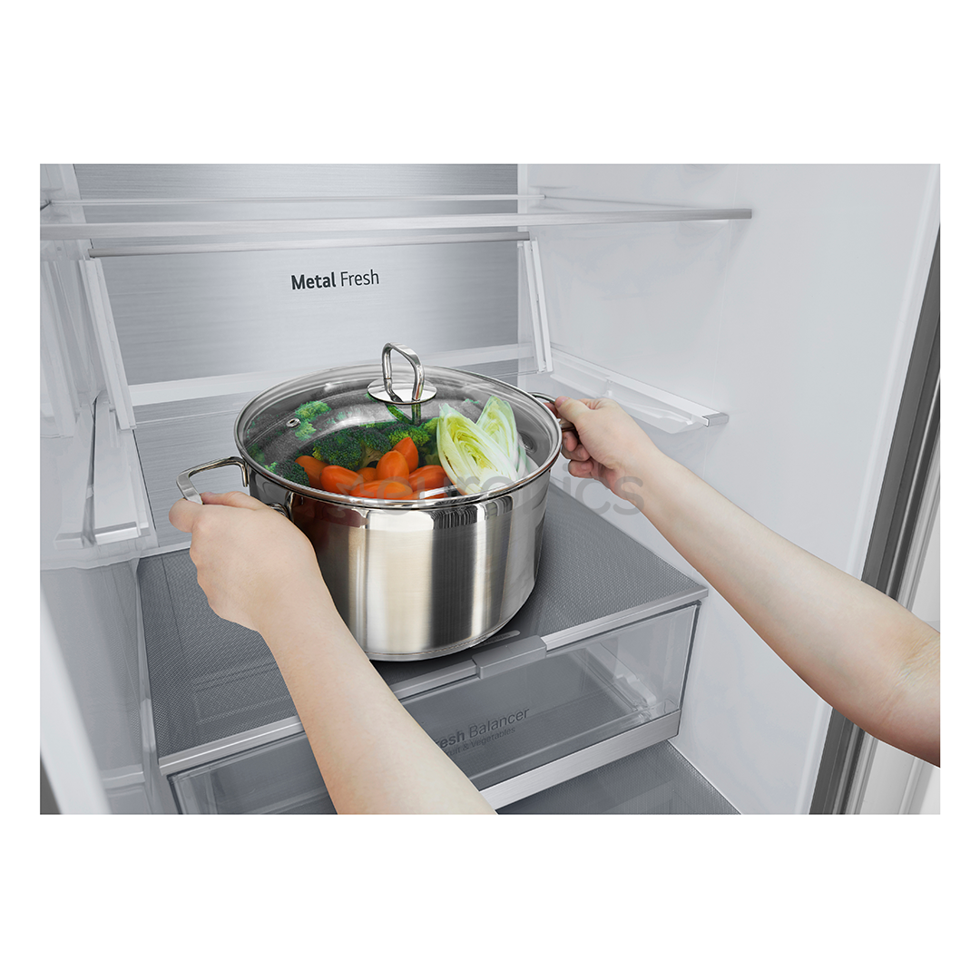 LG, NatureFRESH, external display, 384 L, height 203 cm, silver - Refrigerator