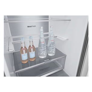 LG, NatureFRESH, external display, 384 L, height 203 cm, silver - Refrigerator