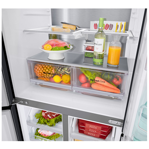 LG, InstaView, 530 L, height 179 cm, black - SBS Refrigerator