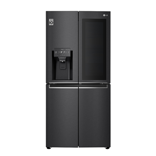 LG, InstaView, water & ice dispenser, 508 L, height 179 cm, black - SBS Refrigerator