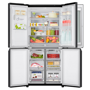 LG, InstaView, vee- ja jääautomaat, 508 L, kõrgus 179 cm, must - SBS-külmik