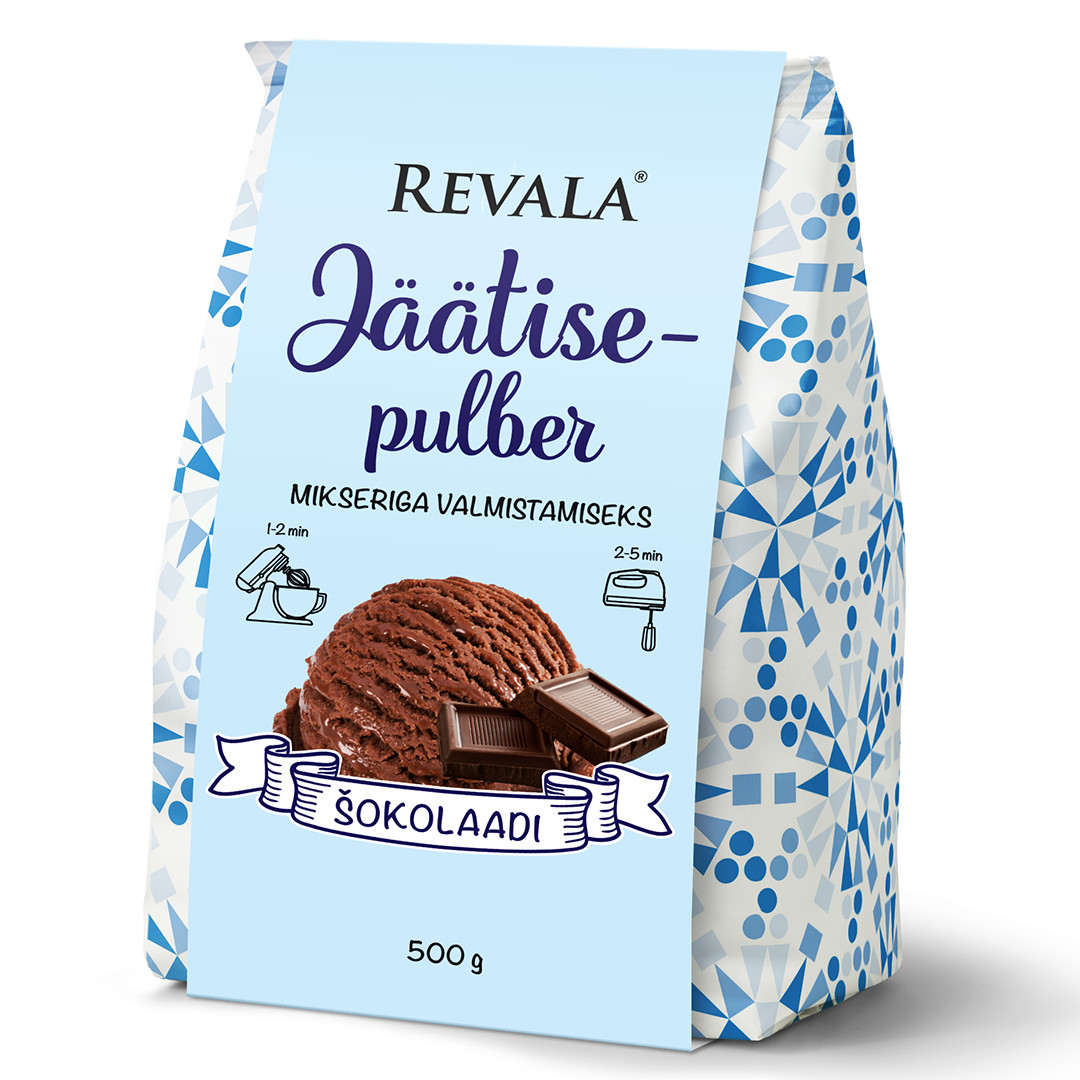 Revala, шоколад, 500 г - Сухая смесь для приготовления мороженого миксером