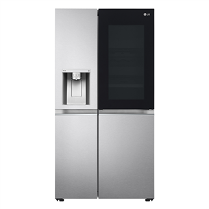 LG, InstaView, vee- ja jääautomaat, 635 L, kõrgus 179 cm, hõbedane - SBS-külmik