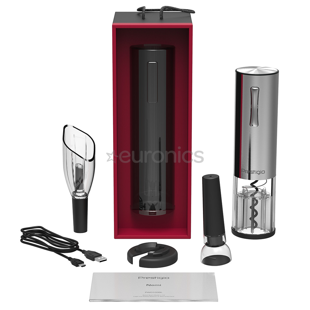 Prestigio Nemi, inox - Automatic wine bottle opener