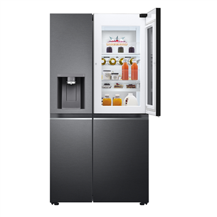 LG, InstaView, water & ice dispenser, 635 L, height 179 cm, black - SBS Refrigerator