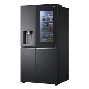 LG, InstaView, water & ice dispenser, 635 L, height 179 cm, black - SBS Refrigerator