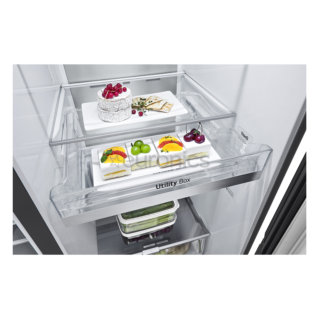 LG, InstaView, диспенсер для воды и льда, 635 л, высота 179 см, черный - SBS-холодильник