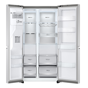 LG, диспенсер для воды и льда, 635 л, высота 179 см, серебристый - SBS-холодильник