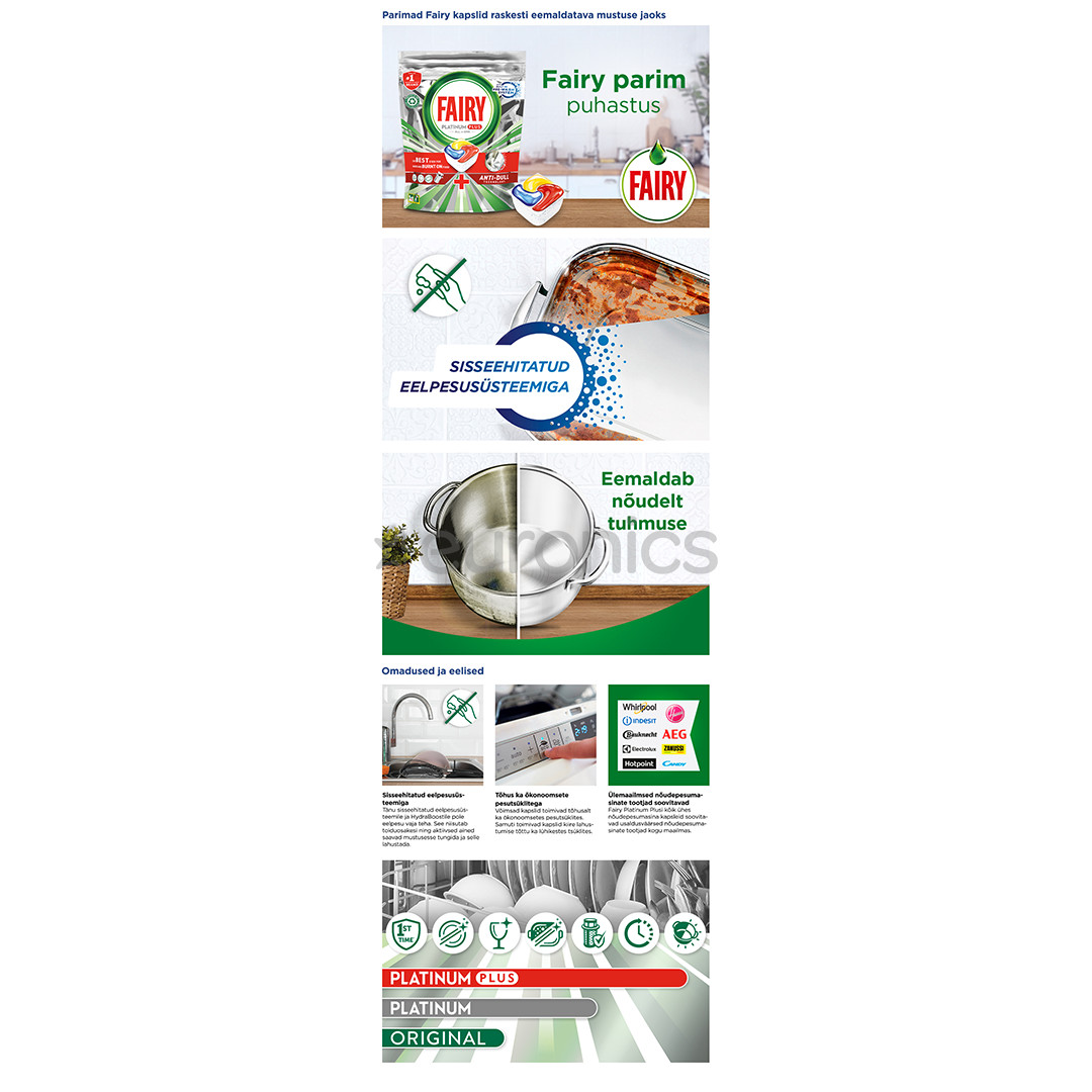 Таблетки для посудомоечной машины Fairy Platinum Plus Quick Wash