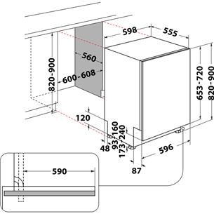 Whirlpool, 14 place settings - Built-in Dishwasher